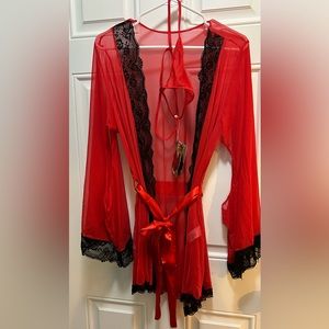 Lingerie Kimono Robe Nightgown & Panty NEW